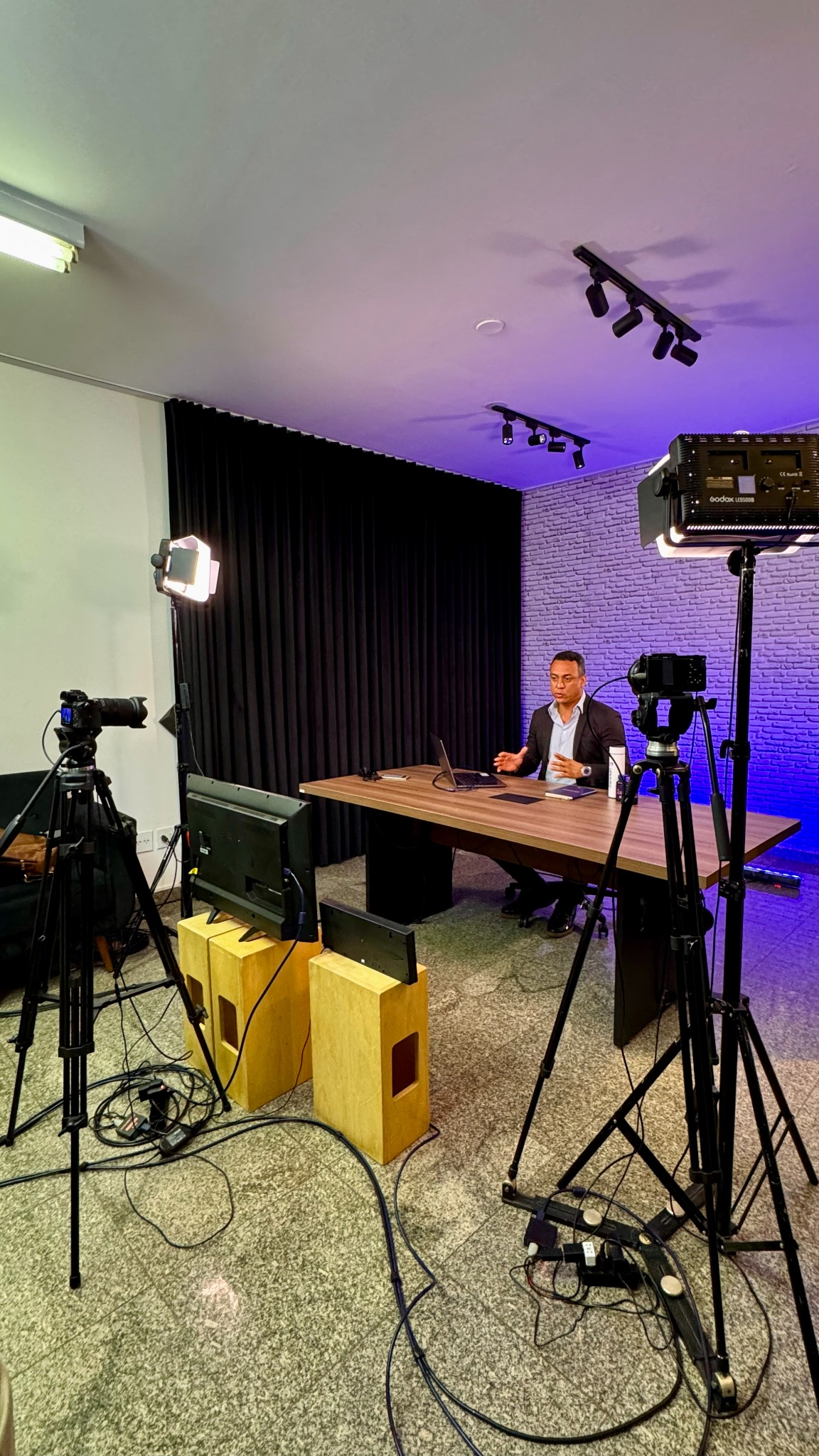 Studio Prime da Conduta Filmes durante uma produção multicâmera